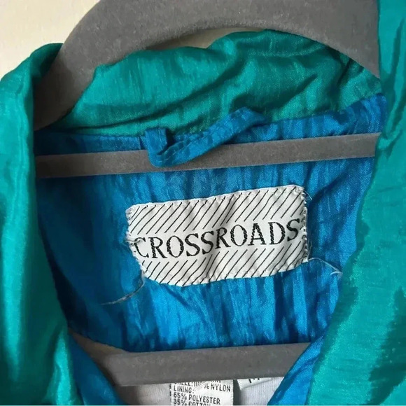 Vintage 80s Color Block Retro Hip Hop Full Zip Windbreaker Jacket Size Medium - Picture 3 of 7